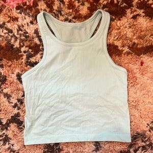 Lululemon Athletica Cream Ribbed Crop Tank Top